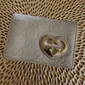 ❤️❤️❤️ Host Pick Luxury Party ❤️❤️❤️💯Gucci Card Case Grey Leather